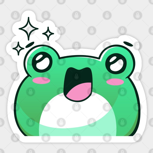 wow green frog Sticker by Natural01Art